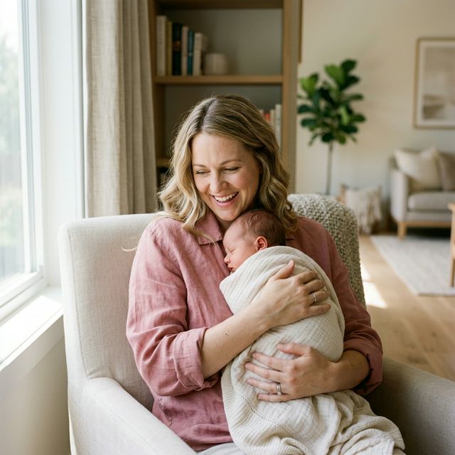 Happy Mother and Baby